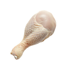 Raw chicken leg isolated on transparent background Generative Ai.
