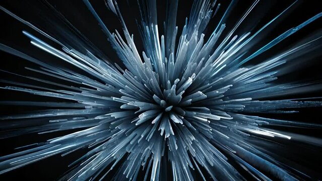abstraction ice explosion on black background