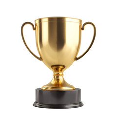 Winner golden trophy cup isolated on transparent background Generative Ai.