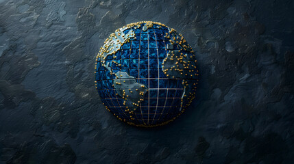 planet earth on dark background, World environment day concept