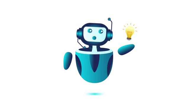 Idea or creative Chatbot animated video, Tips or Genius Bot footage, innovative chatterbot movie, Smart online chat conversation via text-to-speech clip, Contextual ai virtual assistant Animation