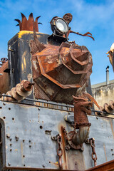 Oamaru New Zealand 23rd Dec 2023: the Steampunk HQ is an art collaboration and gallery in the...