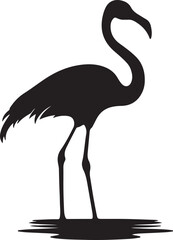 Obraz premium Flamingo Silhouette Vector Illustration White Background