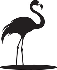 Obraz premium Flamingo Silhouette Vector Illustration White Background