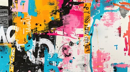 Fototapeta premium Abstract Colorful Urban Street Art with Paint Splatters