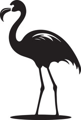 Flamingo Silhouette Vector Illustration White Background