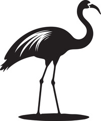 Obraz premium Flamingo Silhouette Vector Illustration White Background