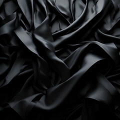 Obraz premium abstract wallpaper made of black 3d ribbons dark 3d render with, Abstract wallpaper made of Black 3D Ribbons. Dark 3D Render. Generate ai 