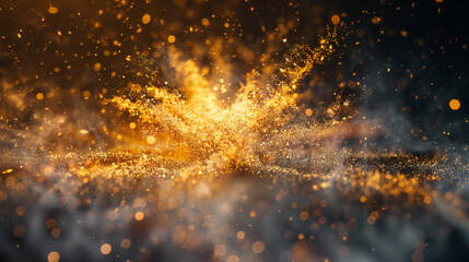 Radiant Golden Particle Logo: A Stunning Design that Depicts a Dynamic and Sparkling Element