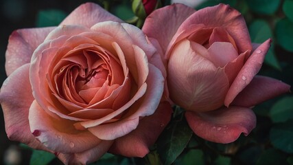 Fototapeta na wymiar pink and yellow rose