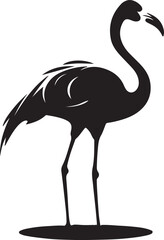 Flamingo Silhouette Vector Illustration White Background