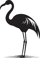 Flamingo Silhouette Vector Illustration White Background