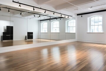 Design an inviting yoga studio with hardwood floors