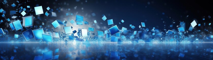 3d render of blue cubes