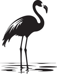 Flamingo Silhouette Vector Illustration White Background