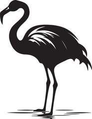 Flamingo Silhouette Vector Illustration White Background