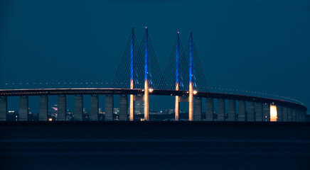 Long bridge in the evening