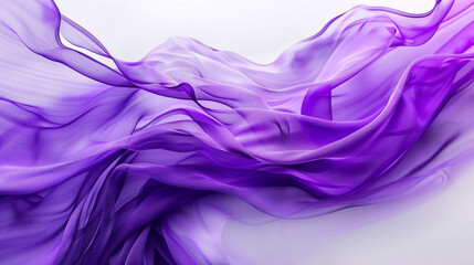 A bright violet wave, striking and vivid, flowing dynamically over a white canvas, captured in an ultra high-definition photo.