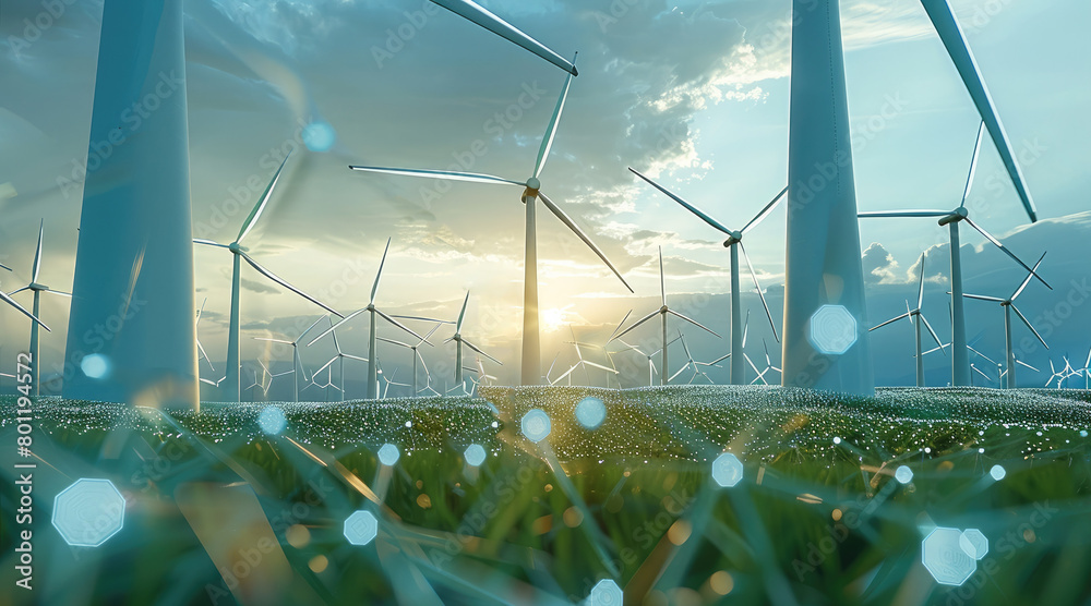 Poster digital future in the field of green energy. generative ai.