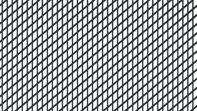 The lattice moves or rotates, creating a geometric animation.