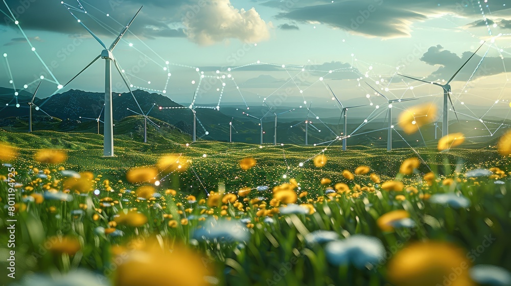 Poster digital future in the field of green energy. generative ai.