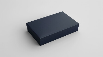 dark blue blank box mockup on white background