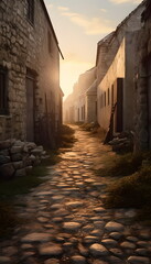 Naklejka premium street in the evening