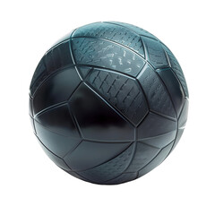An isolated black soccer ball