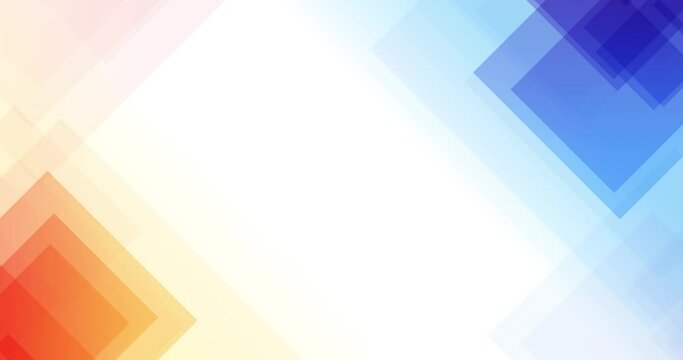 Loop animation of transparent colorful abstract triangles on corner side of white background with space for text. Suitable as a background for opening titles or presentations. UHD 4K 4096x2160 video