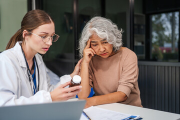 Caucasian female psychiatrist sits at her desk, providing mental health consultations and therapy sessions to her patients with empathy and expertise.