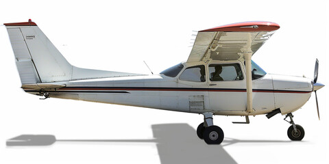 Side view of Cessna 172 in white background