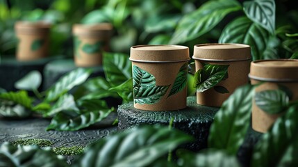 Eco-friendly packaging innovation, close-up on sustainable materials, a green revolution in product design