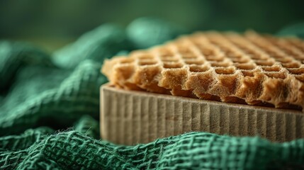 Eco-friendly packaging innovation, close-up on sustainable materials, a green revolution in product design