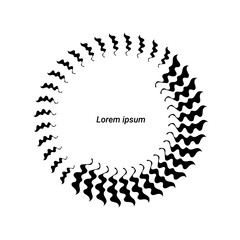 Abstract Black Circle Abstract Frame. Vector Illustration. Minimal Style. Technology Decoration. Element