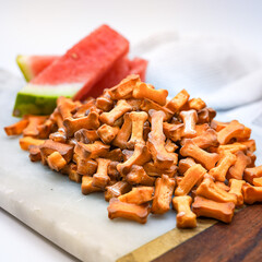 Homemade Dog Treats with Fresh Watermelon Slices
