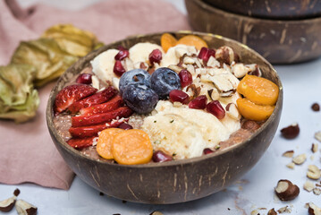 Nutritious Acai Bowl with Fresh Fruits and Nuts