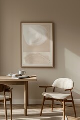 a framed painting mockup hanging on a wall