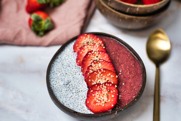 Strawberry and Chia Seed Pudding Bowl