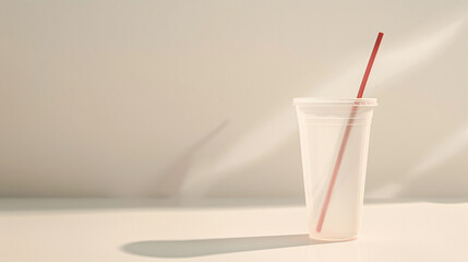 Colorful Plastic Cup and Straw Mockup: A Vibrant Design for Promoting Your Brand or Event