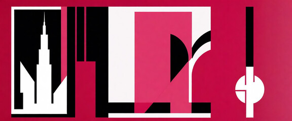 illustrazione con elementi geometrici a tema astratto contemporaneo