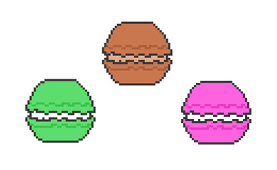 Clip art of pixel art macaron
