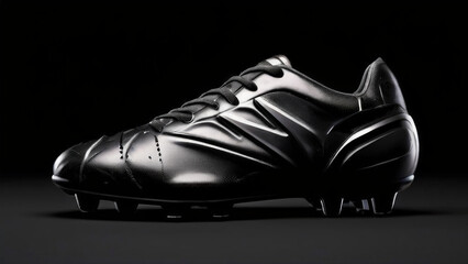 soccer player cleats from American soccer in dark colors on a black background