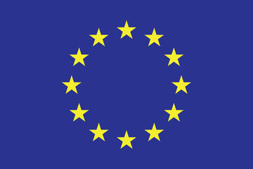 Flag of Europe. The blue flag of the European Union with twelve stars.