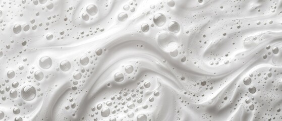 Milk drink background - Close up of frothed milk with air bubbles, top view