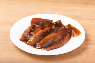 ツボ抜き　イカ　照り焼き用　調理前（アルゼンチンマツイカ　中国産）