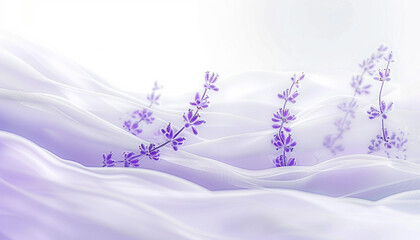Lavender frost wave illustration, cool and serene lavender frost wave on a white backdrop.