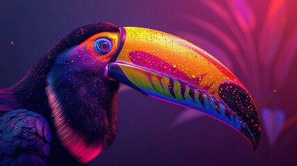 Fototapeta premium A beautiful and colorful bird with a large beak