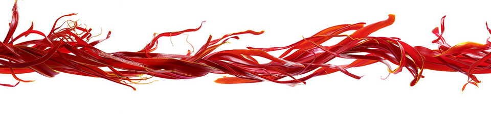 Saffron spice wave flow, vibrant and spicy saffron spice wave isolated on white.