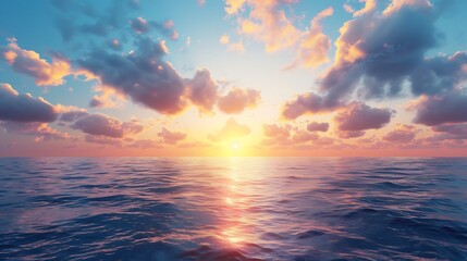 Obraz premium Beautiful cloudscape over the sea sunrise shot