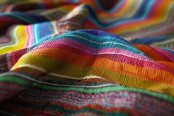 Background with Mexican tablecloth, Cinco de Mayo concept, Mexican culture.